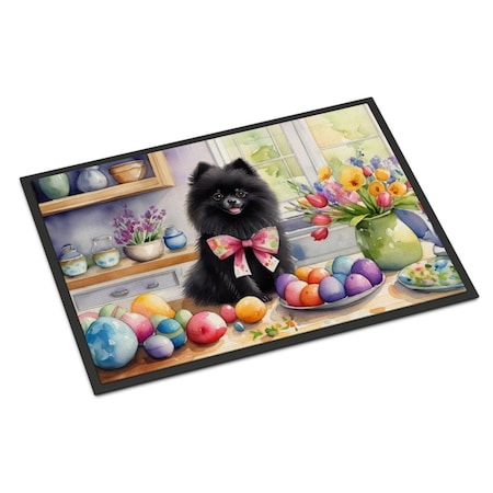 Carolines Treasures 24 x 36 in. Decorating Easter Pomeranian Doormat DAC6873JMAT